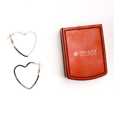 Silver Heart Shape Fancy Earrings