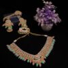 Green Pink Premium Party Necklace Set