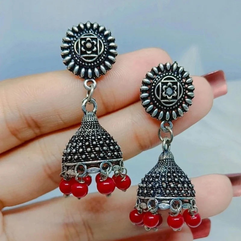 Fancy Oxidised small Jhumka - Image 6