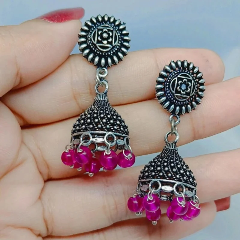 Fancy Oxidised small Jhumka - Image 8