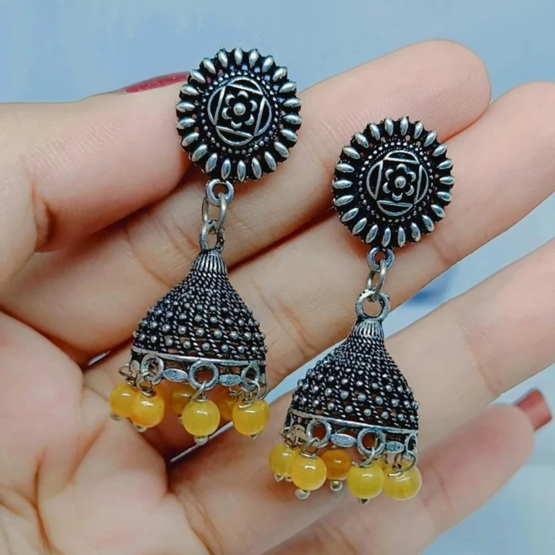 Fancy Oxidised small Jhumka - Image 9