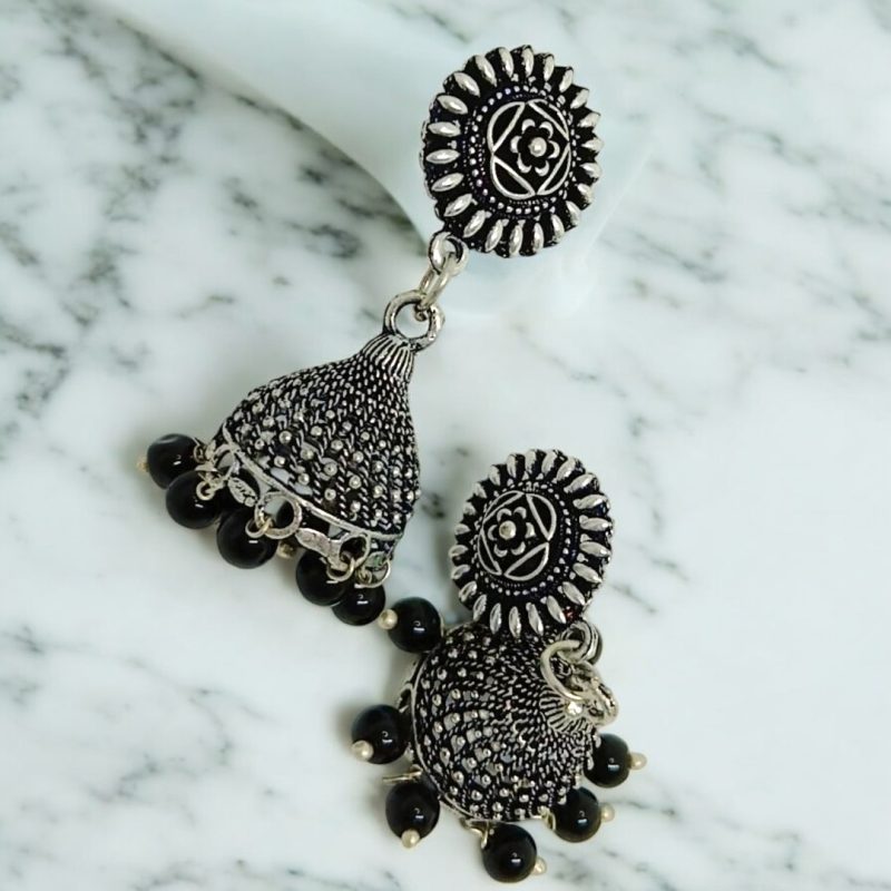 Fancy Oxidised small Jhumka - Image 3