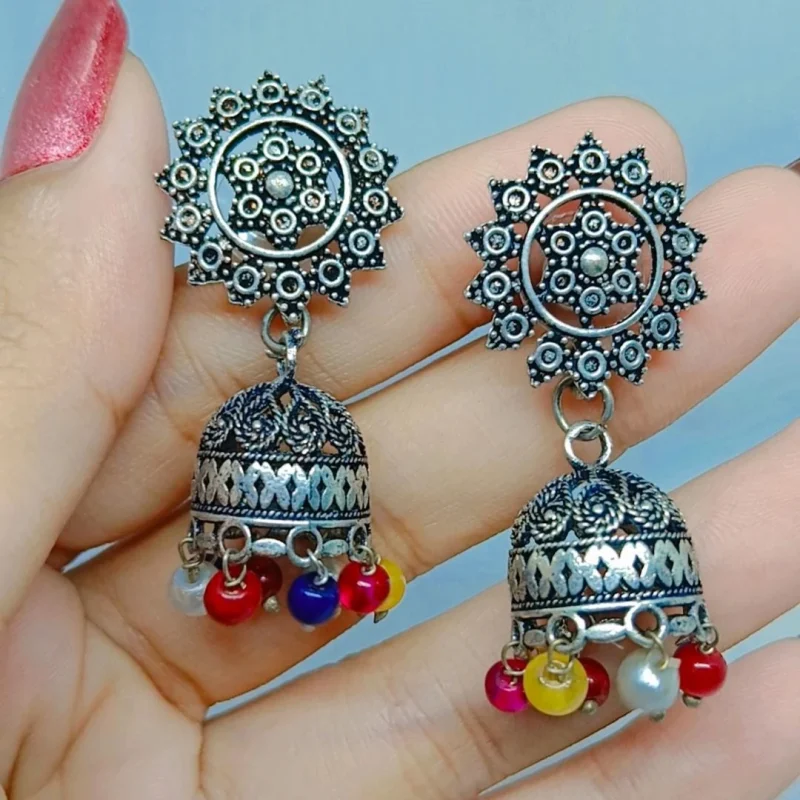 Fancy Oxidised small Jhumka - Image 4