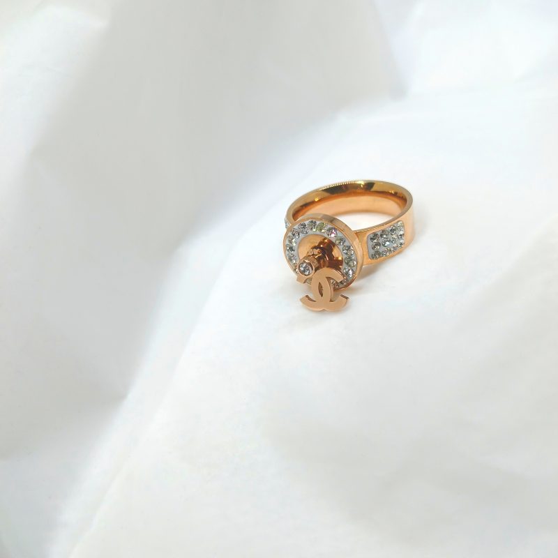 Fancy Golden with AD toping Round Fish Ring - Image 8