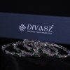 AD Silver Classic Emerald Green Bangless (4 Pc.)