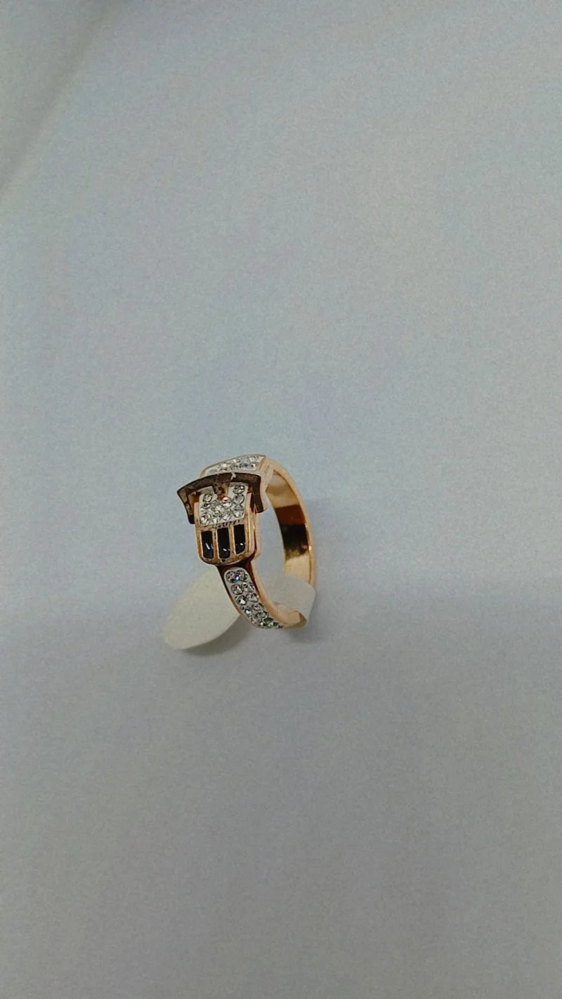 Fancy Golden Bridge Ring with AD toping - Image 4