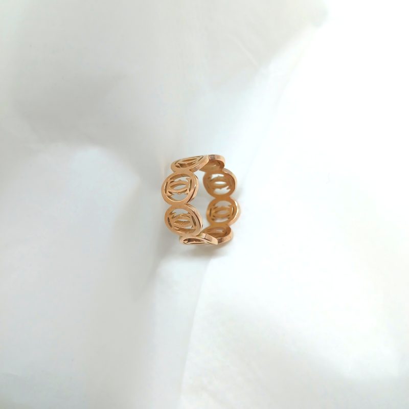 Fancy Golden Broad Chain Ring - Image 3