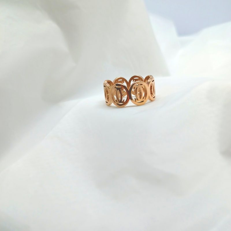 Fancy Golden Broad Chain Ring - Image 4