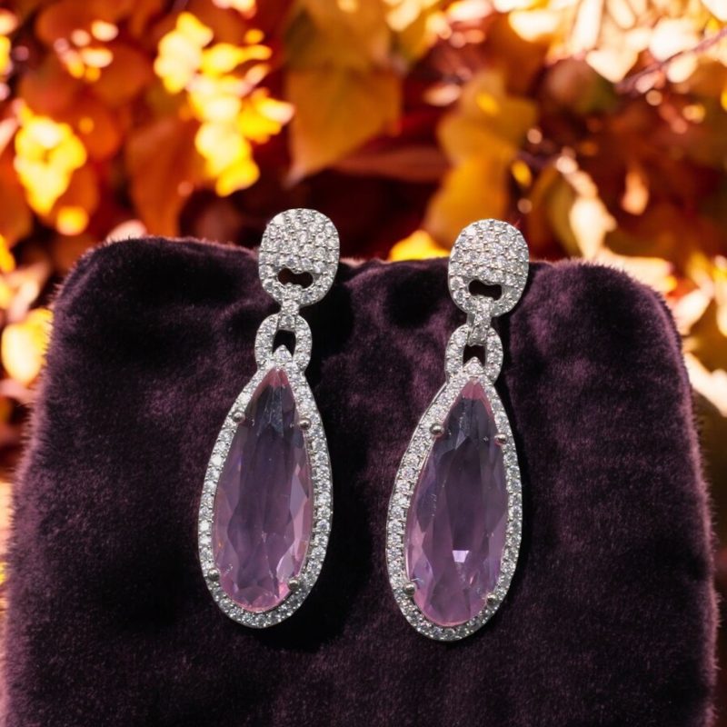 AD Silver single stone earrings Series-5 - Image 2