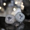 AD Silver single stone earrings Series-6