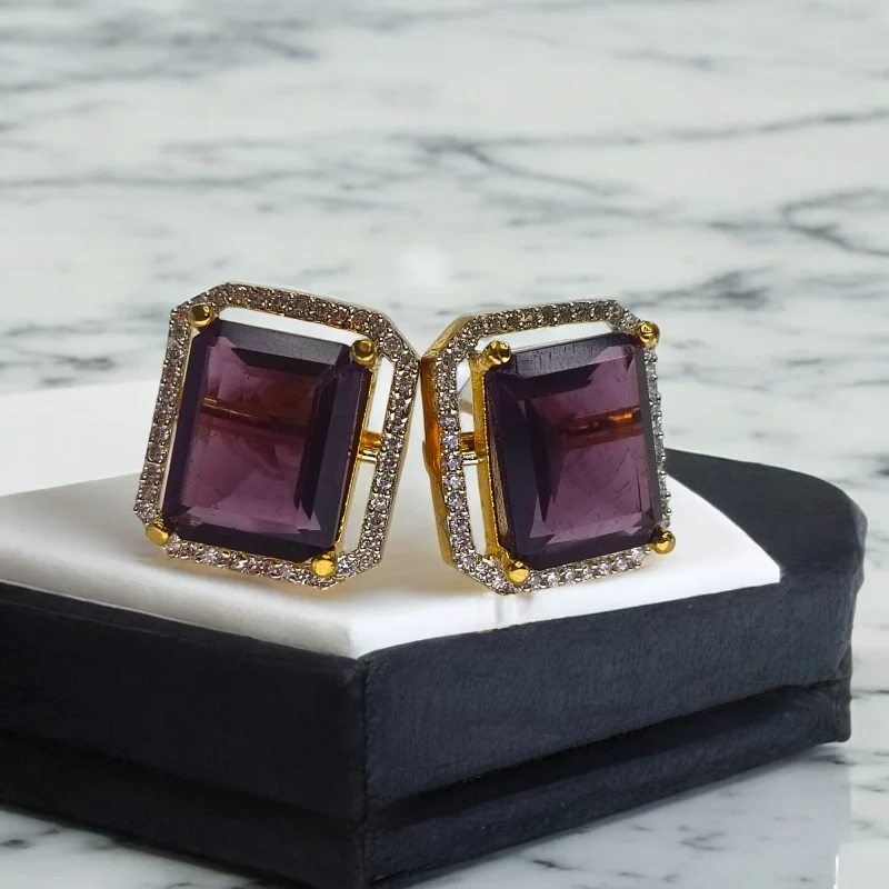 AD Silver single stone earrings Series-8