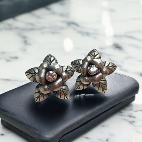 Oxidise Floral Earrings