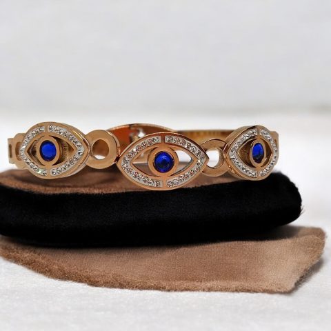 Gold Plated AD three eyes Bracelet
