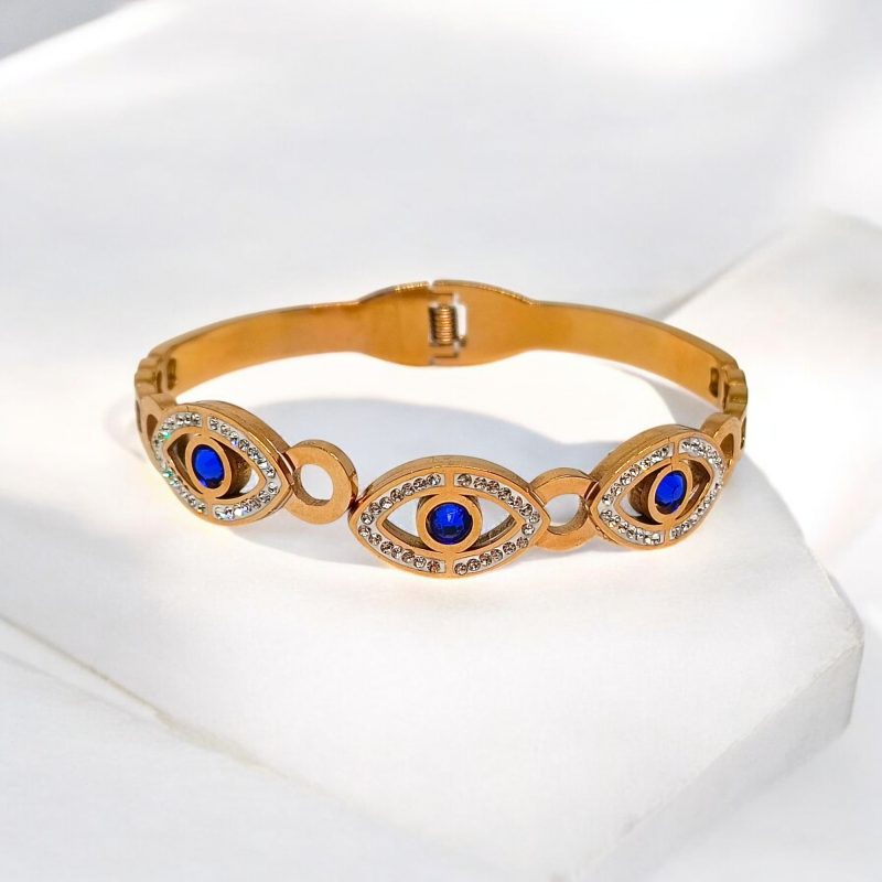 Gold Plated AD three eyes Bracelet - Image 2