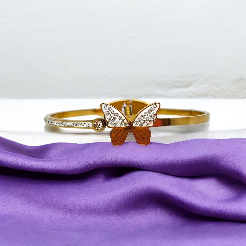 Gold Plated AD Buterfly Bracelet - Image 2