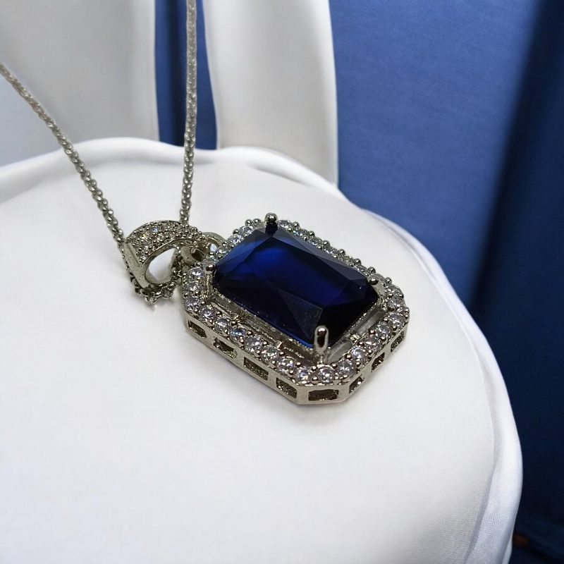 Sliver AD Stone Rectengal Pendant - Image 3