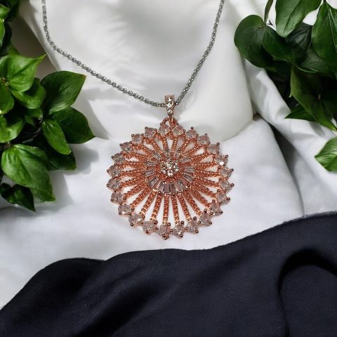 AD Stone Shining Surya Pendant