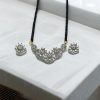 Silver Petals AD Mangalsutra