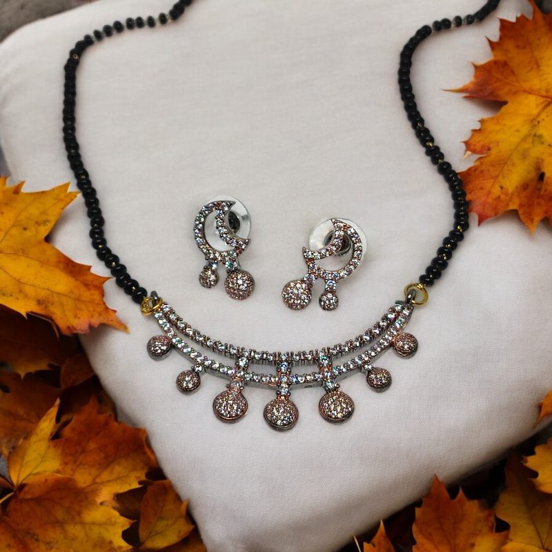 Rose Gold 7 Moons AD Mangalsutra