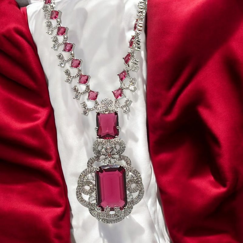 American Diamond Royal Party Necklace Set Series -2 (Nita Ambani) - Image 8