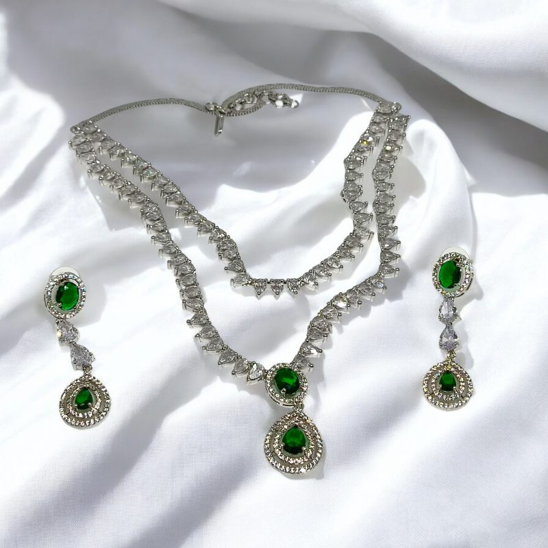 American Diamond Royal Party Necklace Set Series -4