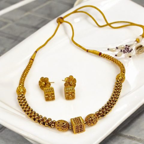 Golden Fashionable Party/ Festival Neckleless Set Series -1