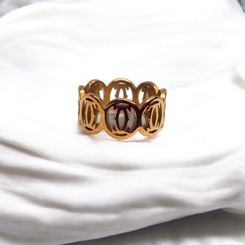 Fancy Golden Broad Chain Ring - Image 2