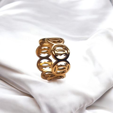 Fancy Golden Broad Chain Ring