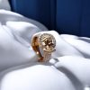 Fancy Golden with AD toping Round Fish Ring