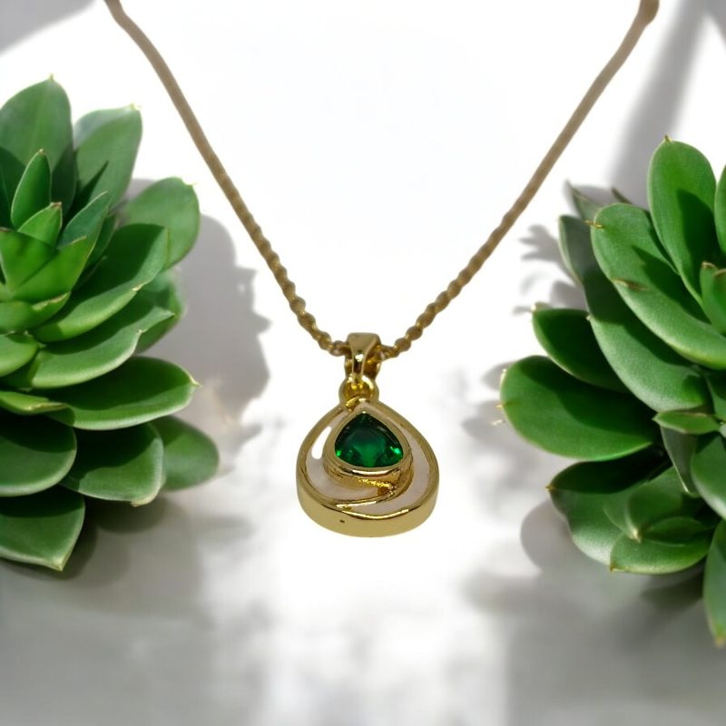 Fancy Golden Green Petals shape Pendant