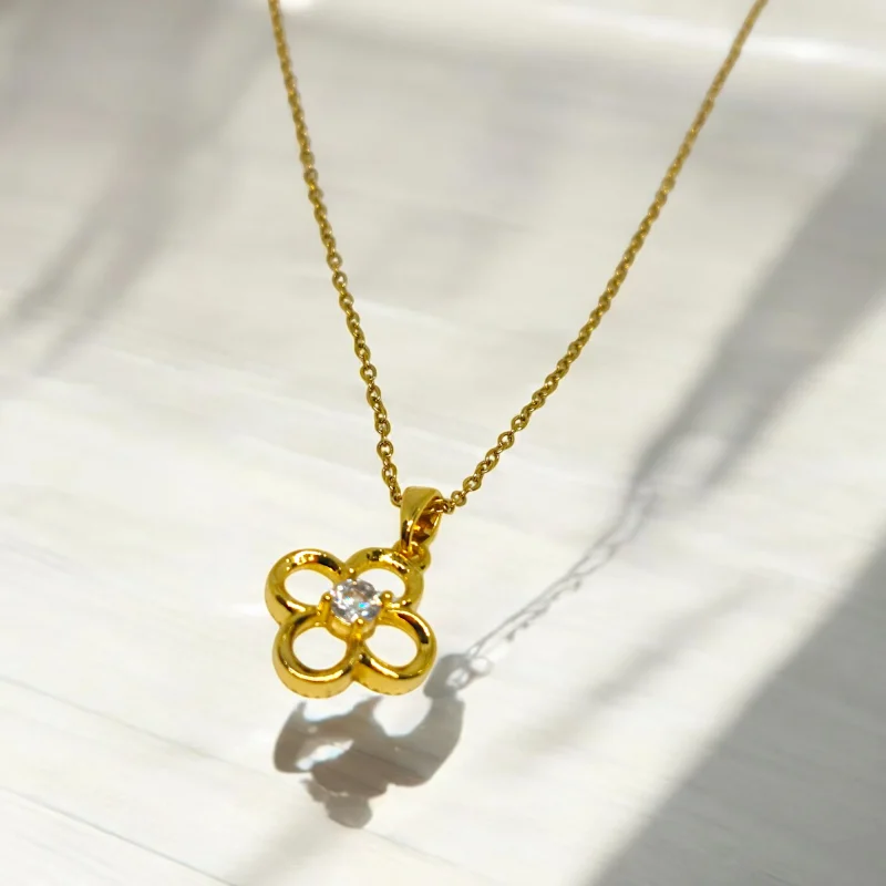 Fancy Golden Floral Shape Pendant