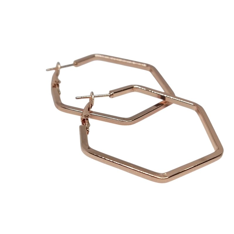 Fancy Rose Gold Octa Shape Earrings - Image 4