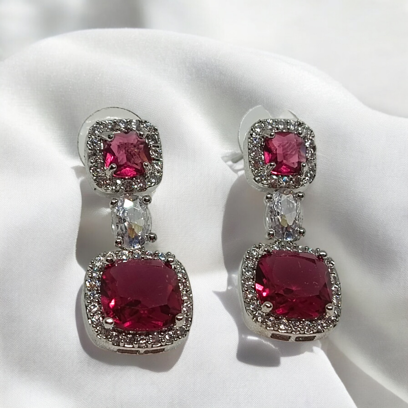 American Diamond Royal Party Necklace Set Series -5 - Image 12