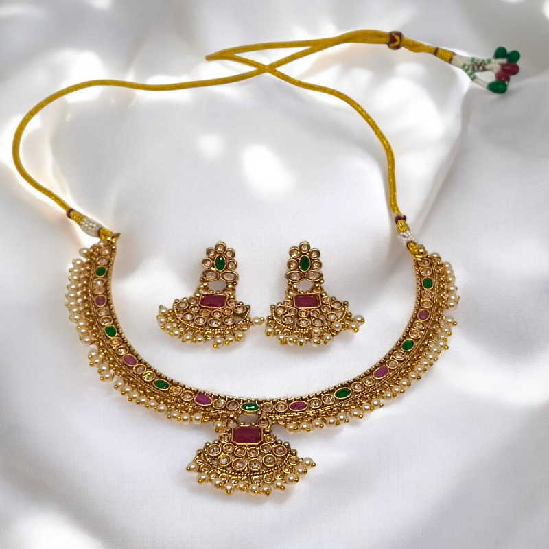 Golden Traditional Classic Kundan Set Series -2