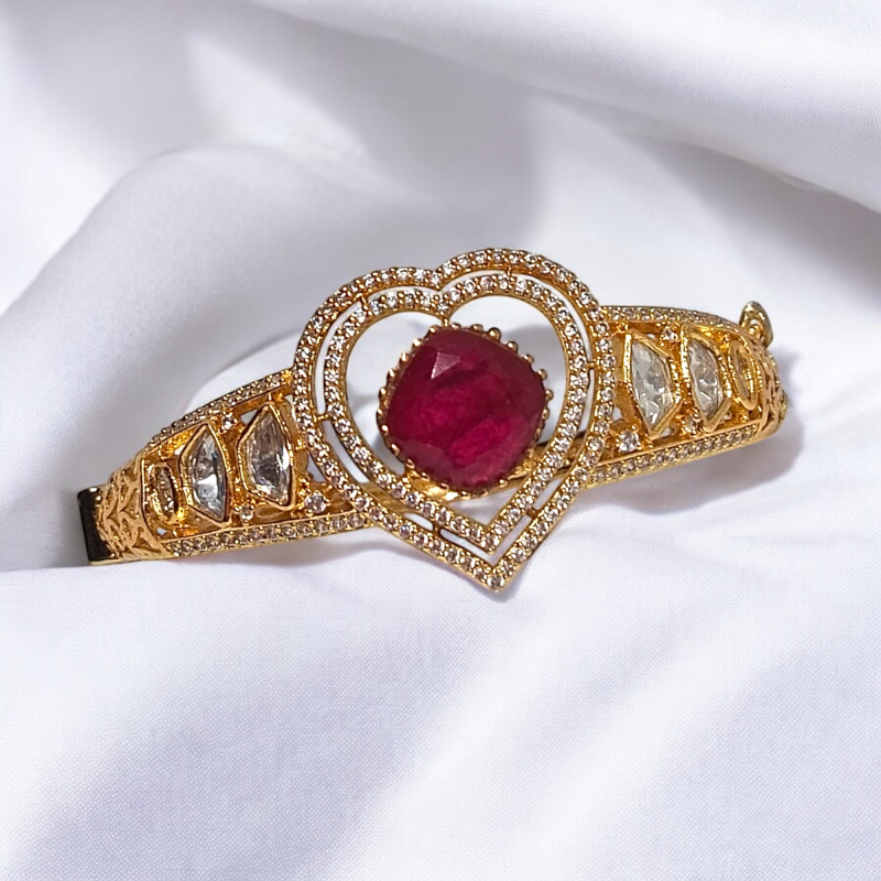 Gold Plated AD Heart shap Bracelet - Image 2