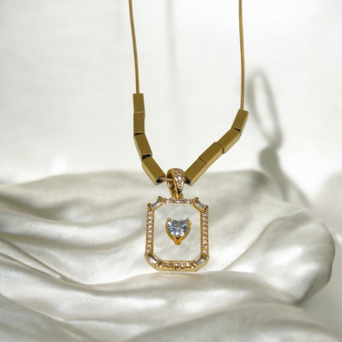 Fancy Golden Brick shape Pendant