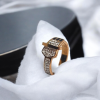 Fancy Golden Bridge Ring with AD toping