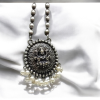 Oxidised Lord Laxmi Temple Pendant