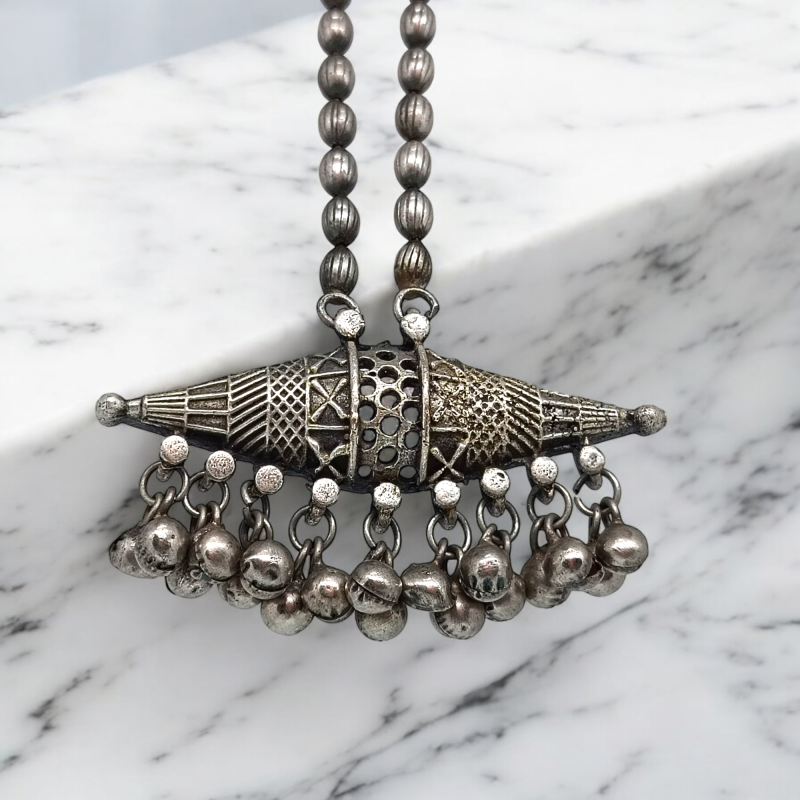 Oxidised Boat Modern Pendant