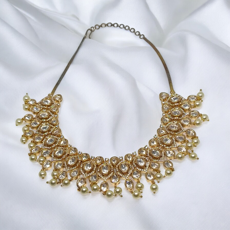 Premium Moissanite Kundan Necklace Set - Image 3