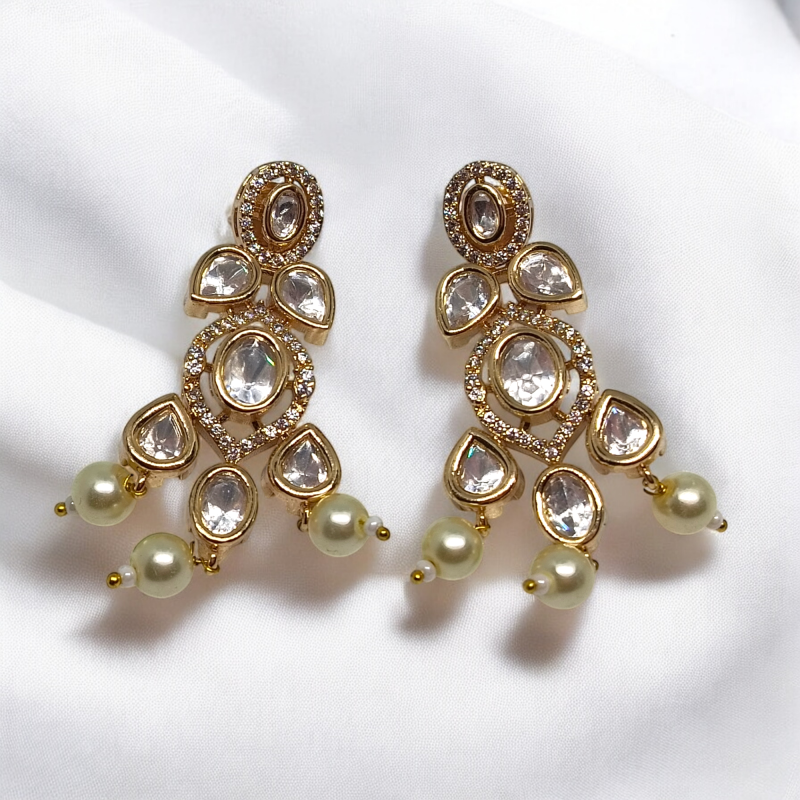 Premium Moissanite Kundan Necklace Set - Image 2