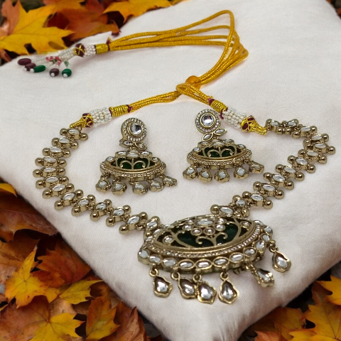 Crystal Stone Elite Kunda Necklace Set
