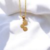 24K Gold Plated three moons Shape Pendant, chain, ear-tops combo