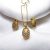 24K Gold Plated nine waves Pendant, chain, ear-tops combo