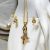 24K Gold Plated Dancing Girl Pendant, chain, ear-tops combo