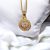 24K Gold Plated round Pendant and chain with AD Stone