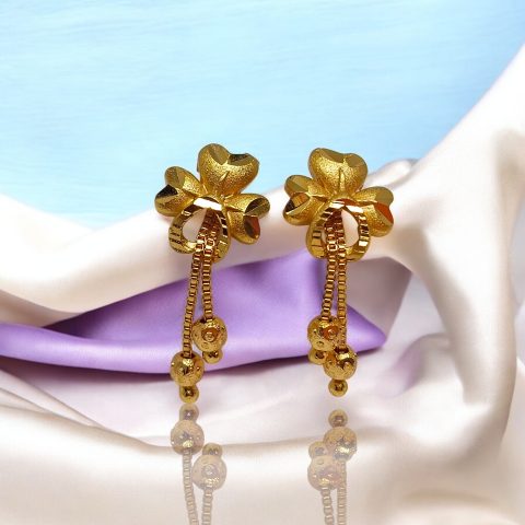 24K Gold Plated stylised floral shape Earrings - Series 2