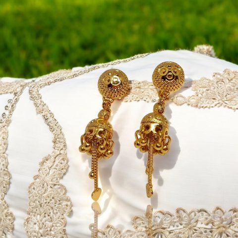 24K Gold Plated stylised sankha shape Earrings