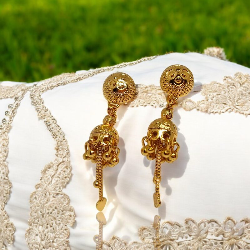 24K Gold Plated stylised sankha shape Earrings