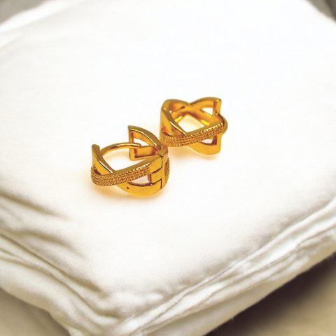 24K Gold Plated stylised X shape Bali